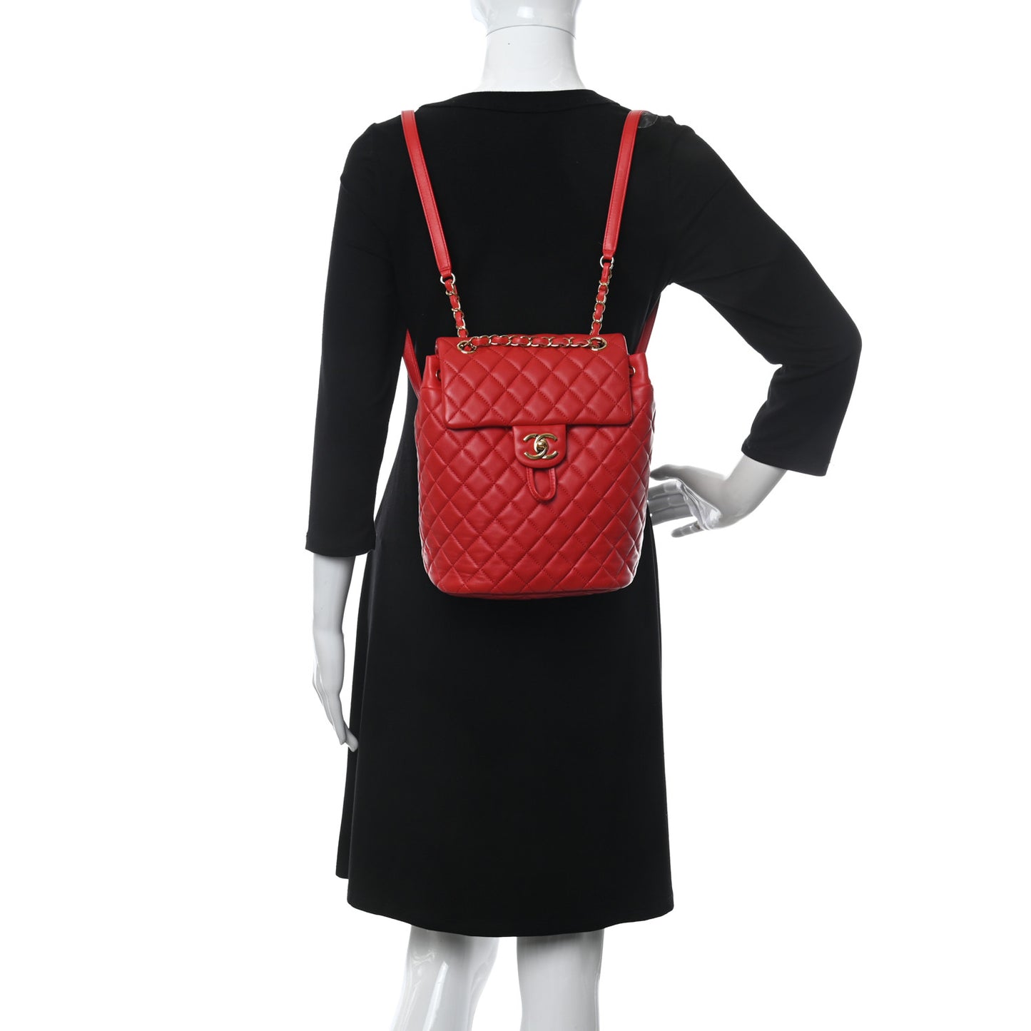 Lambskin Quilted Small Urban Spirit Backpack Red