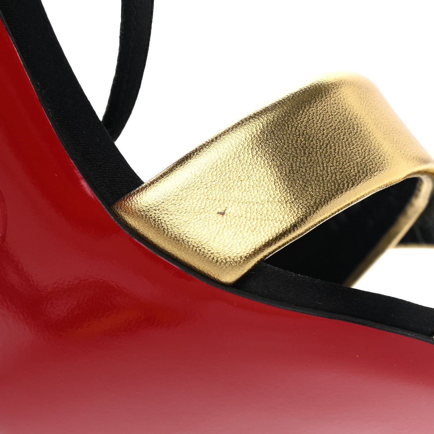 Christian Louboutin Metallic Nappa Laminato Just Me 100 Sandals 37 Black Gold 8 of 9