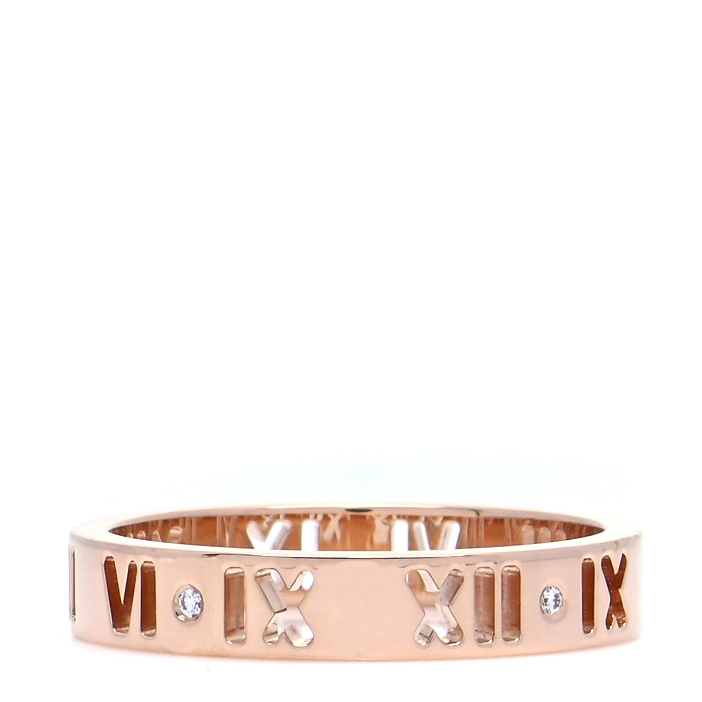 18K Rose Gold Diamond Atlas Pierced Ring 53 6.5