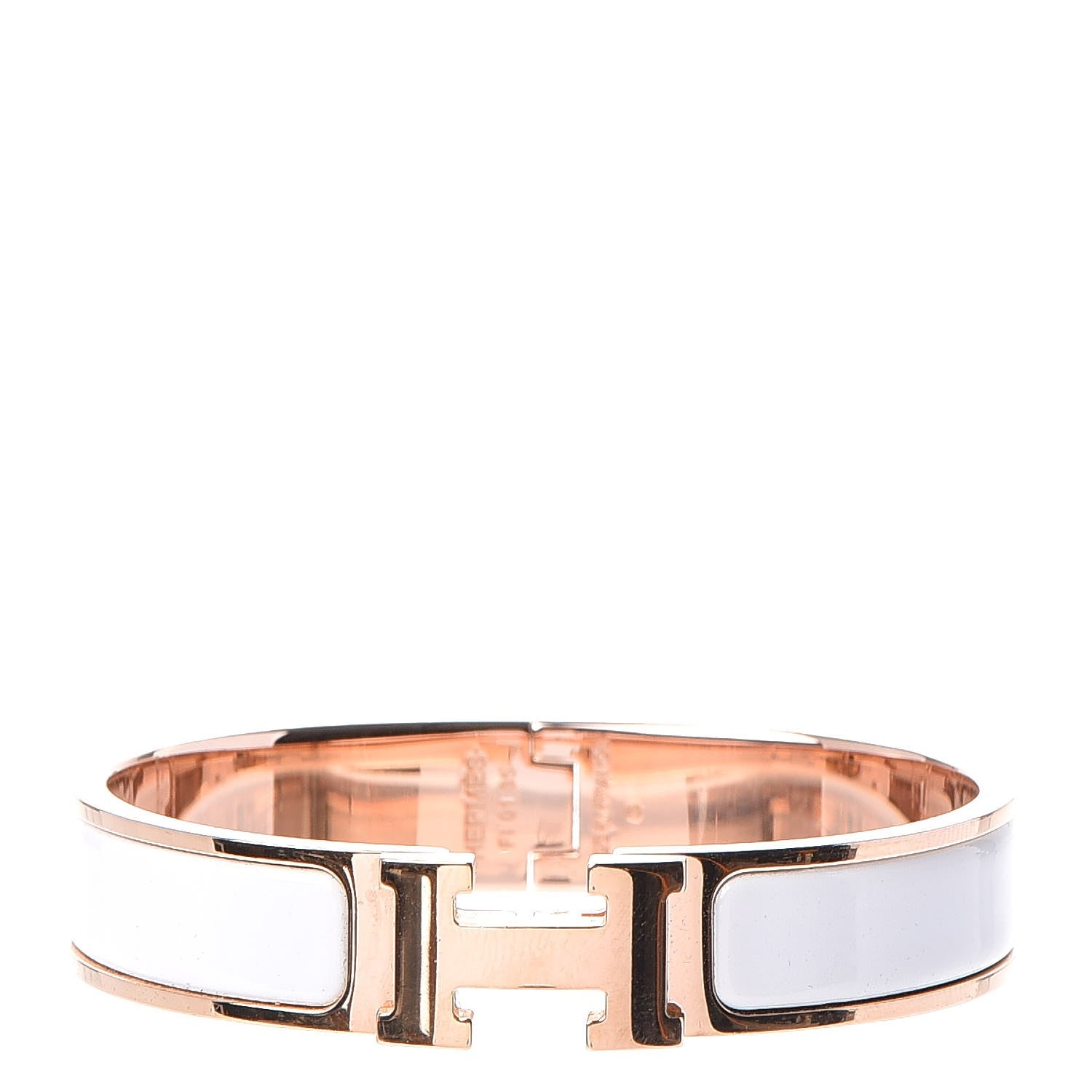 Hermes Enamel Narrow Clic Clac H Bracelet PM White 1 of 5
