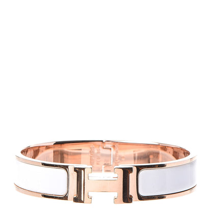 Hermes Enamel Narrow Clic Clac H Bracelet PM White 1 of 5