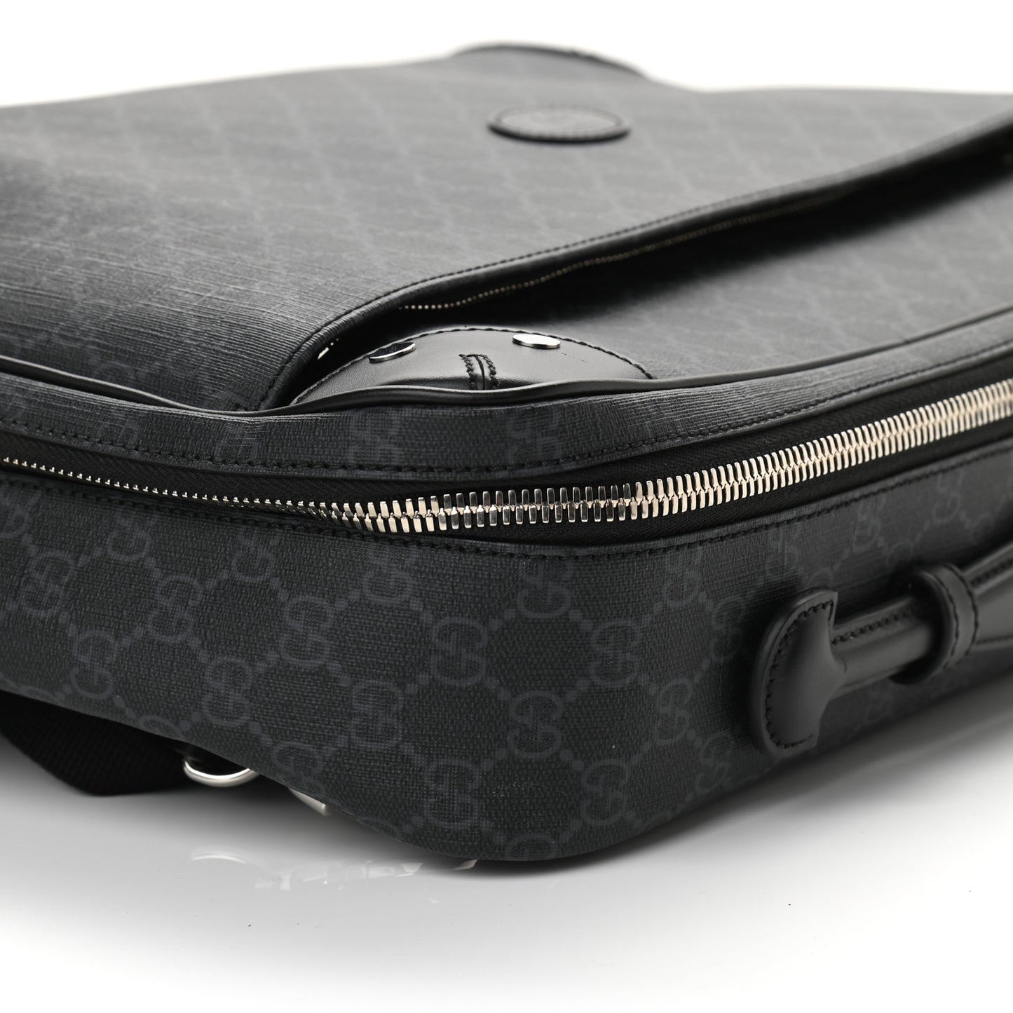 GG Supreme Monogram Briefcase Backpack Black Grey
