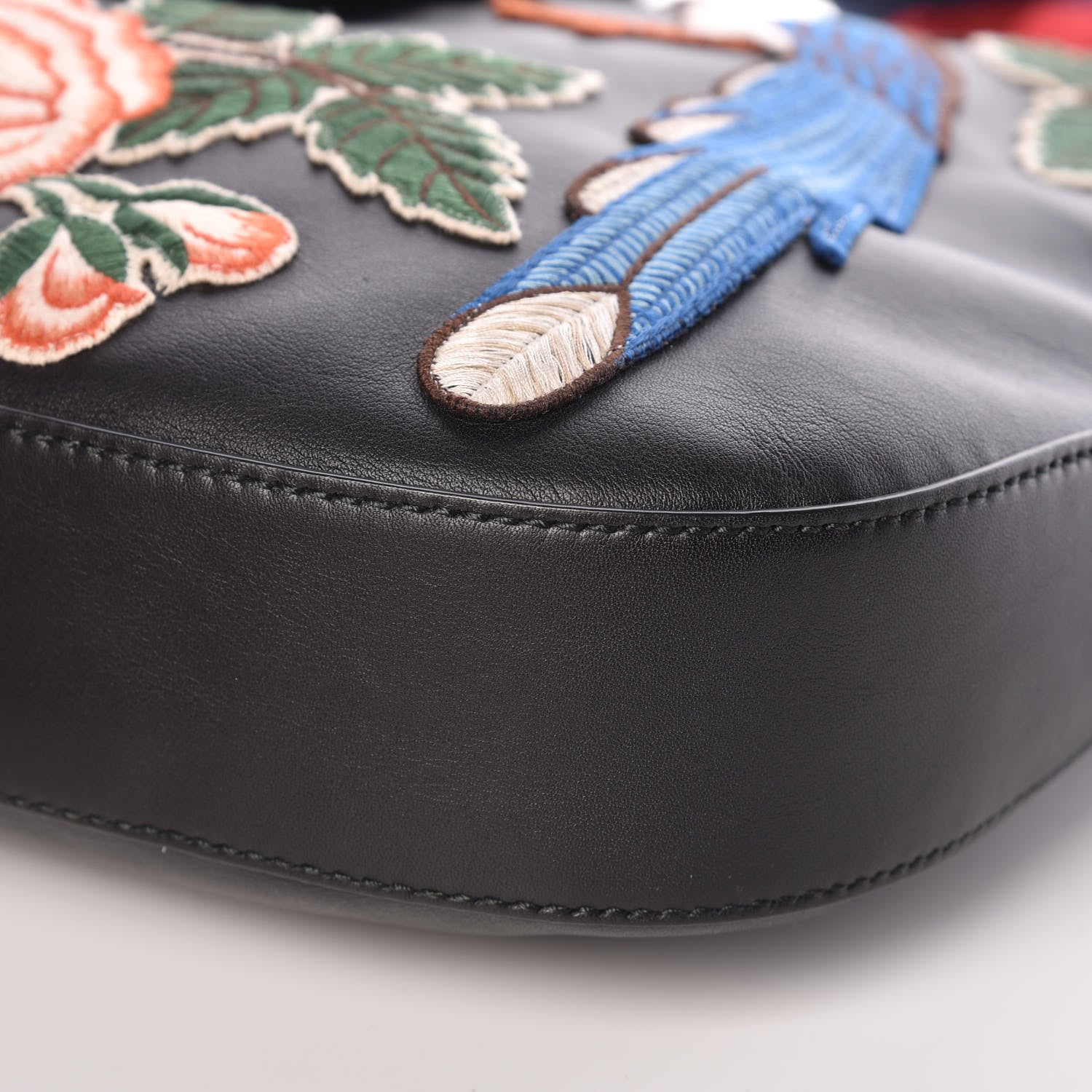 Gucci Calfskin Web Garden Collection Embroidered Medium Dionysus Hobo Black 7 of 13
