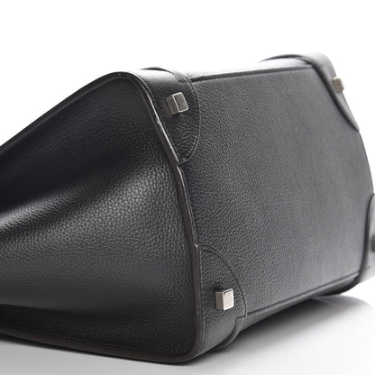 Celine Drummed Calfskin Mini Luggage Black 6 of 7