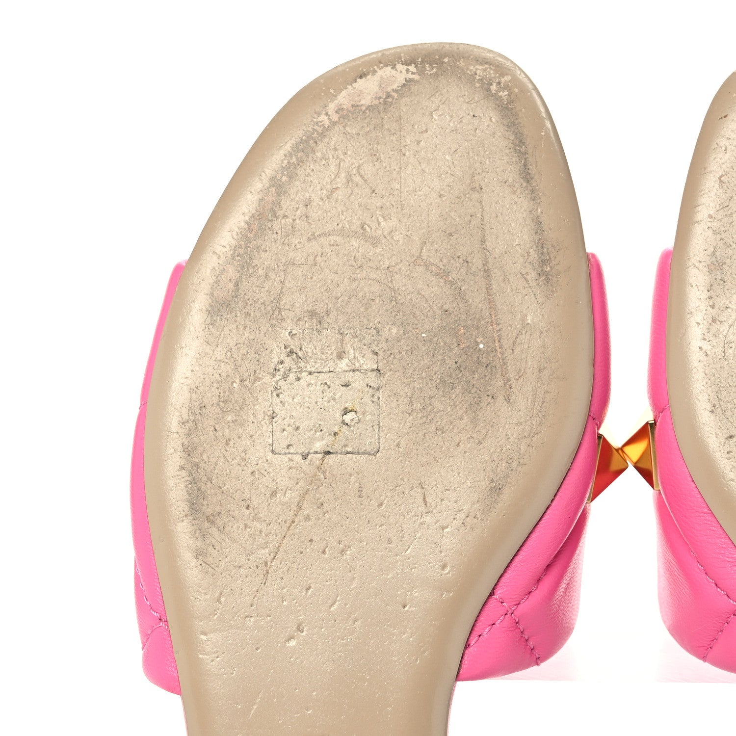 Valentino Garavani Nappa Roman Stud Flat Slide Sandals 38 Feminine Pink 8 of 12