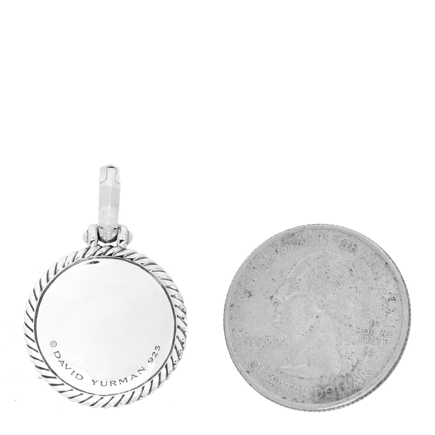 David Yurman Sterling Silver Diamond Om Amulet Charm 2 of 3