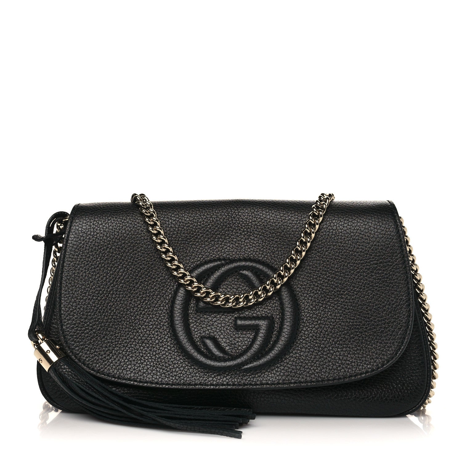 Gucci Pebbled Calfskin Medium Soho Flap Crossbody Black 1 of 9
