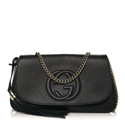 Gucci Pebbled Calfskin Medium Soho Flap Crossbody Black 1 of 9
