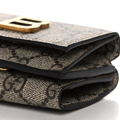Gucci X BALENCIAGA GG Supreme Monogram Card Case Wallet Beige Ebony 10 of 11
