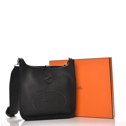 Hermes Taurillon Clemence Evelyne III PM Black 8 of 8