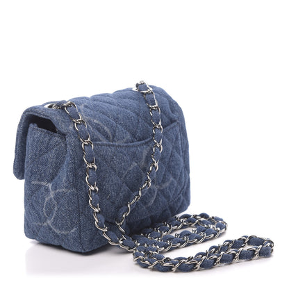 Chanel Denim CC Quilted Mini Square Flap Blue 3 of 11