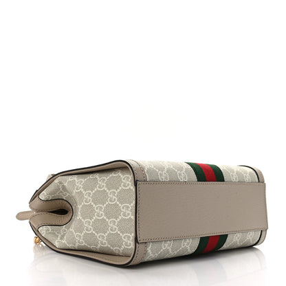 Gucci GG Supreme Monogram Textured Dollar Calfskin Web Small Ophidia Tote Bag Beige Mystic White Oatmeal 4 of 9