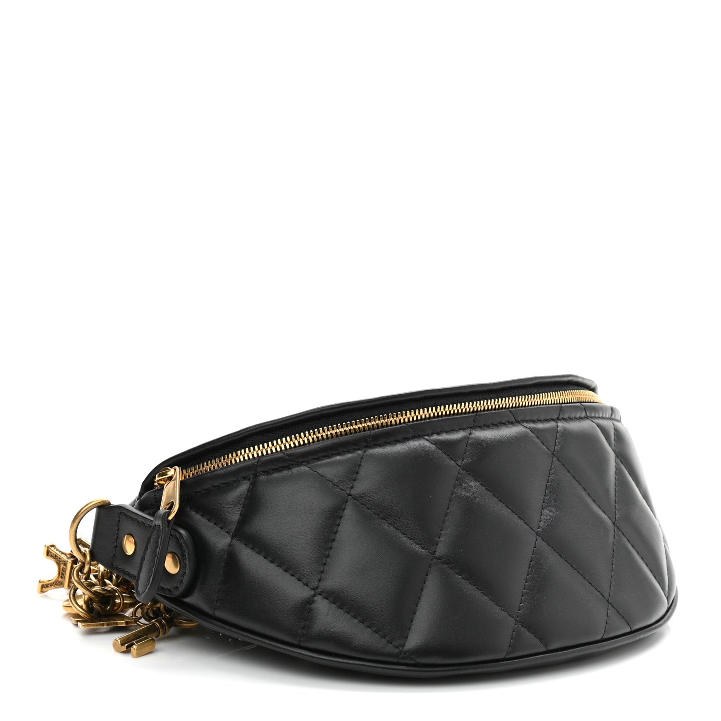 Calfskin Quilted XXS Souveniers Charms Belt Bag Black
