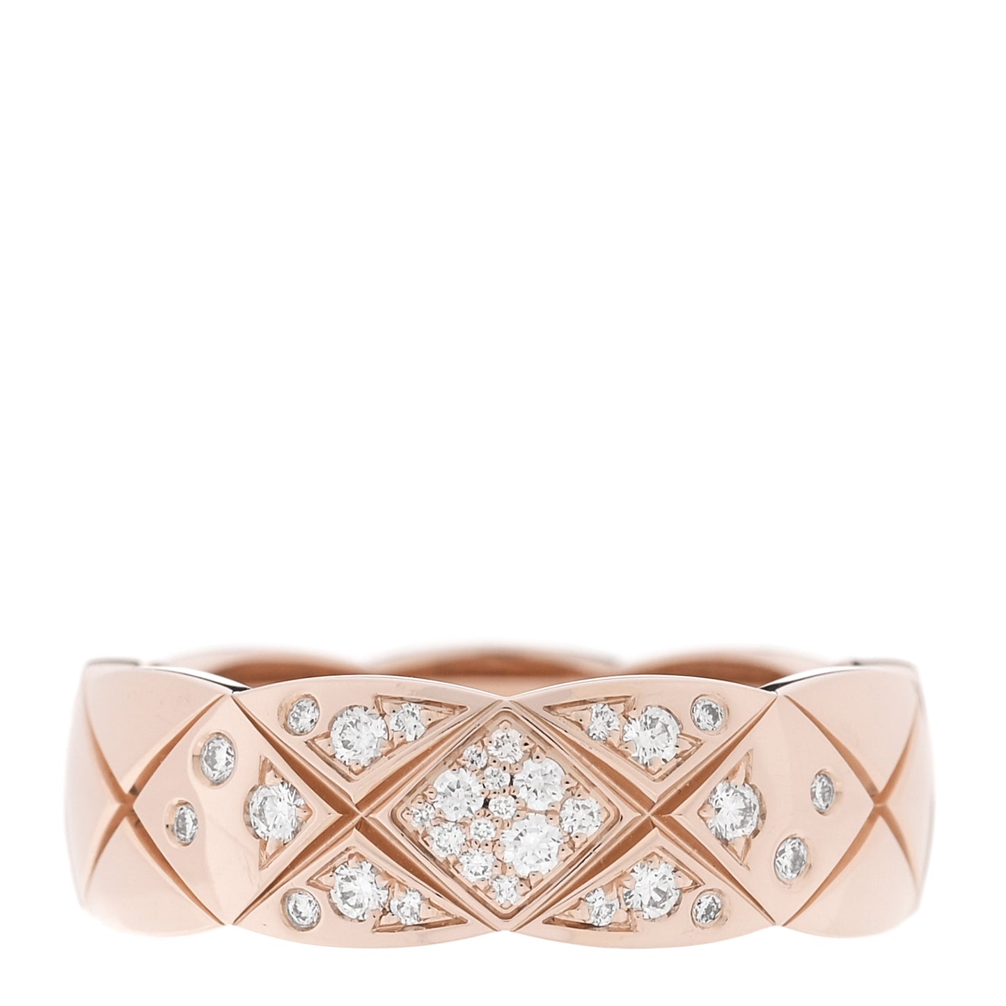 18K Beige Gold Diamond Small Coco Crush Ring 55 7.25