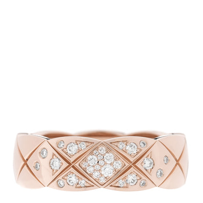 Chanel 18K Beige Gold Diamond Small Coco Crush Ring 55 7.25 1 of 5
