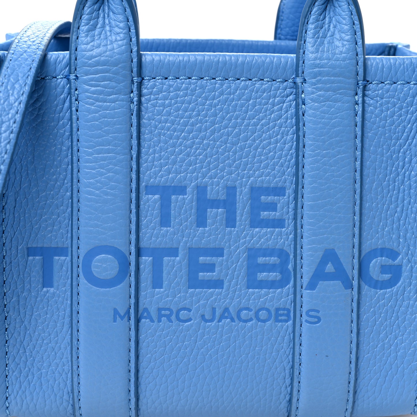 Grained Calfskin Mini The Tote Bag Spring Blue