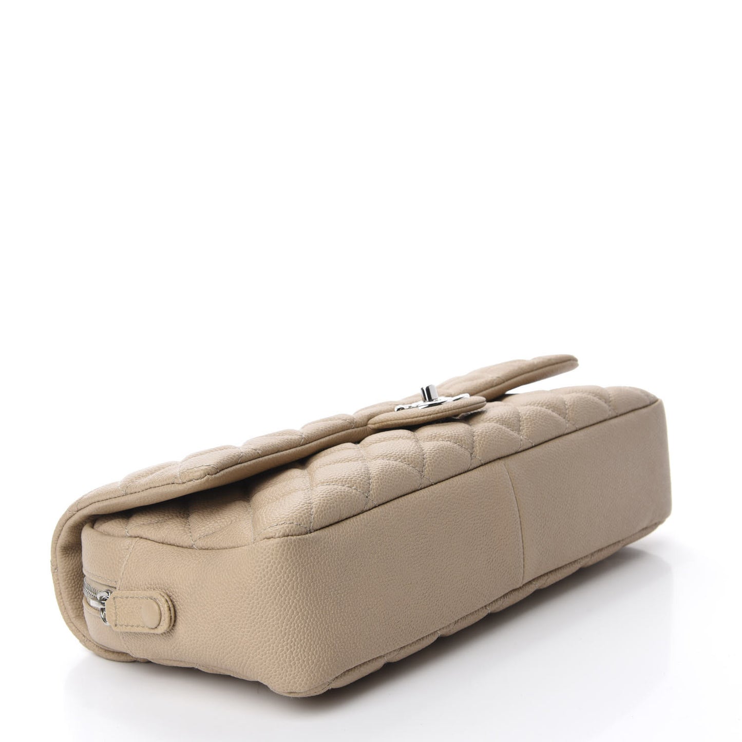 Caviar Quilted Jumbo Easy Flap Beige
