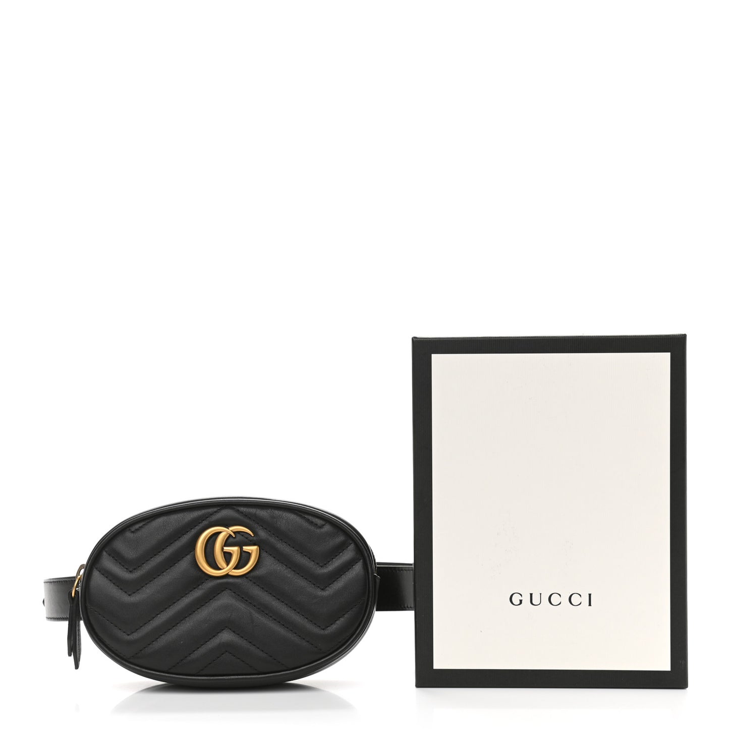 Calfskin Matelasse GG Marmont Belt Bag 95 38 Black
