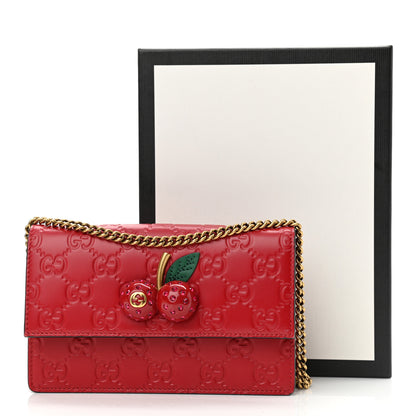 Gucci Guccissima Mini Cherry Chain Bag Hibiscus Red 10 of 10