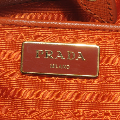 Prada Saffiano Lux Bucket Tote Papaya 7 of 9