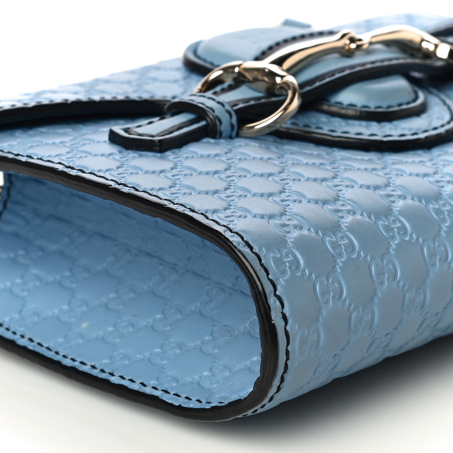 Gucci Soft Microguccissima Mini Emily Chain Shoulder Bag Mineral Blue 9 of 19