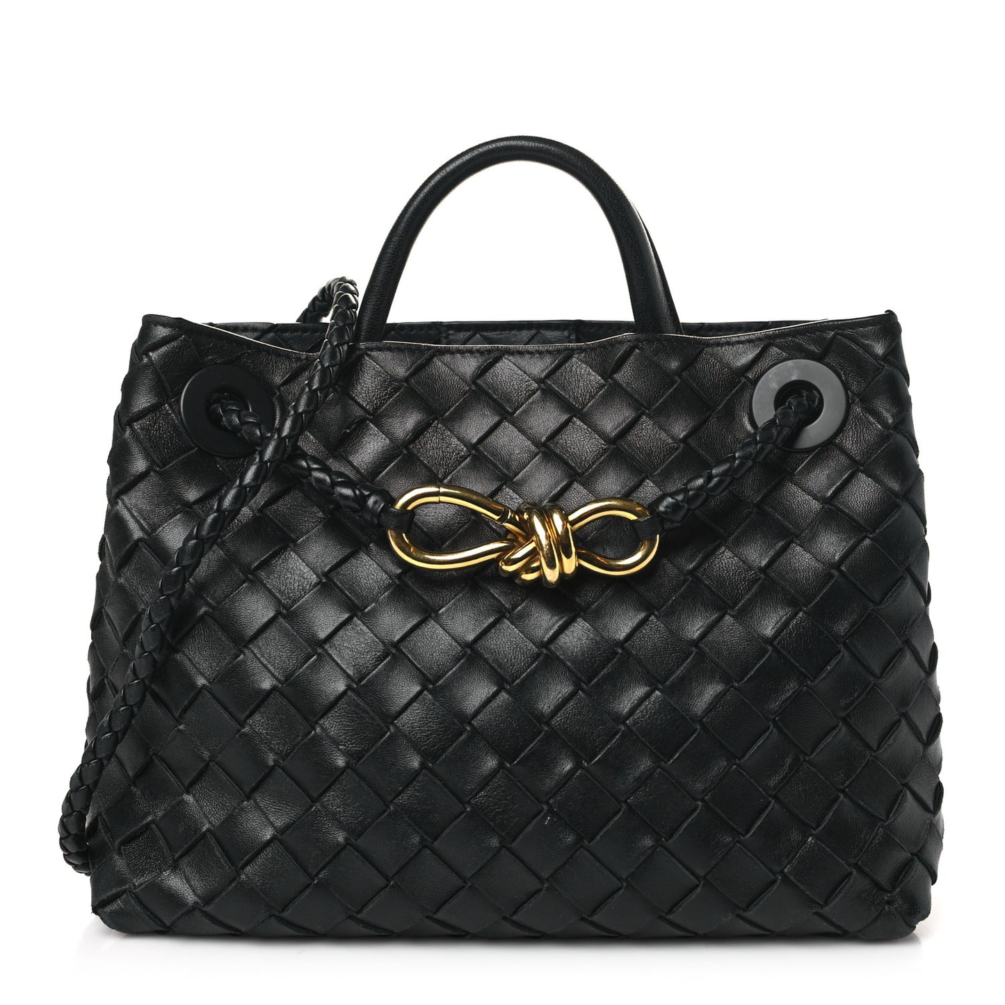 Nappa Intrecciato Small Andiamo Shoulder Bag Black