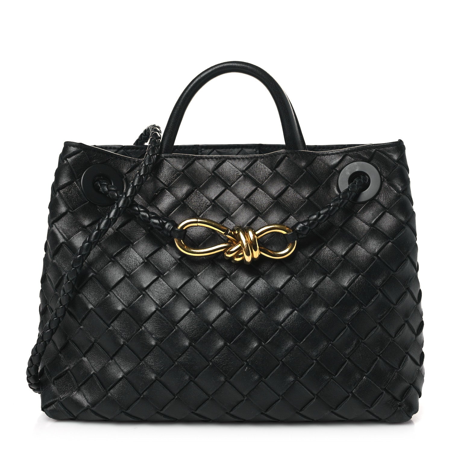 Bottega Veneta Nappa Intrecciato Small Andiamo Shoulder Bag Black 1 of 11