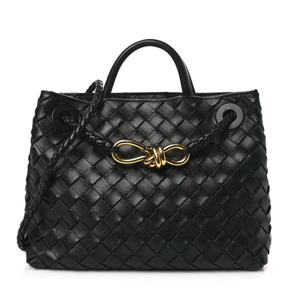 Bottega Veneta Nappa Intrecciato Small Andiamo Shoulder Bag Black 1 of 11