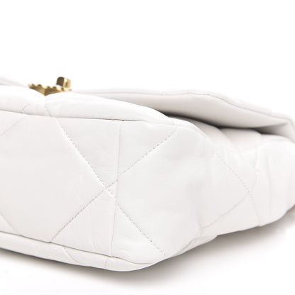 Chanel Goatskin Quilted Large 19 Flap White 10 of 11