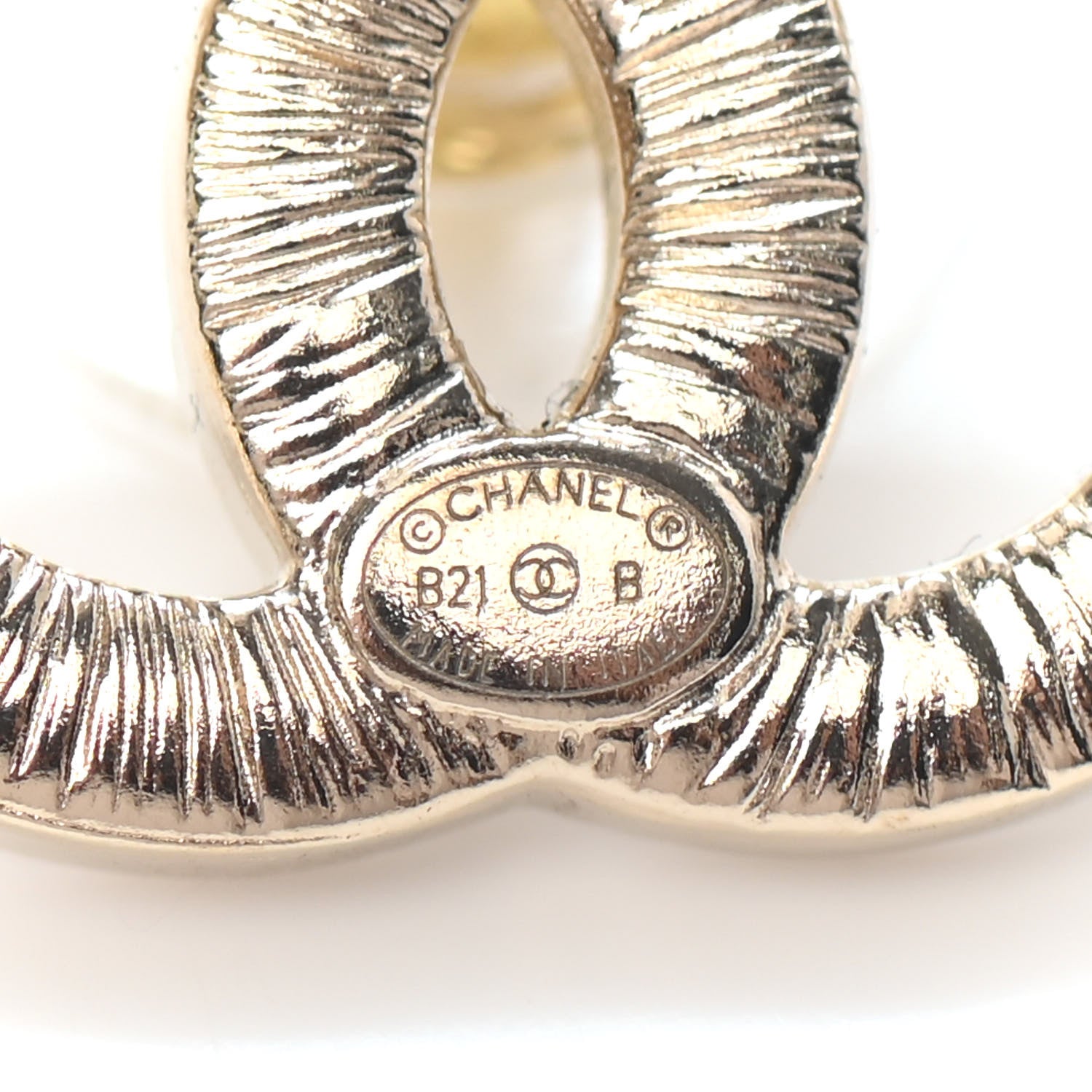Chanel Crystal CC Earrings Gold 4 of 4