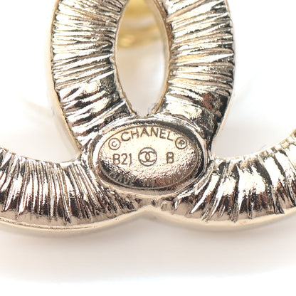 Chanel Crystal CC Earrings Gold 4 of 4