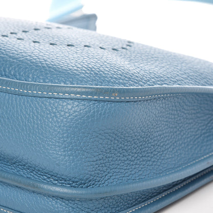 Hermes Taurillon Clemence Evelyne III PM Blue Jean 10 of 11