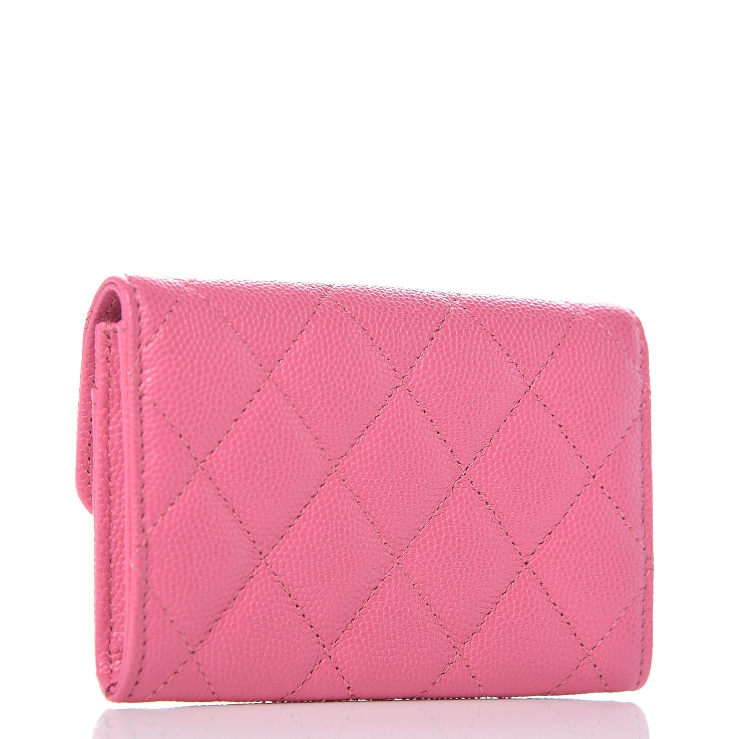 Chanel Caviar Quilted Card Flap Holder Pink 3 of 9
