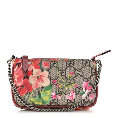 Gucci GG Supreme Monogram Blooms Mini Chain Bag Beige Multicolor Dry Rose 1 of 8