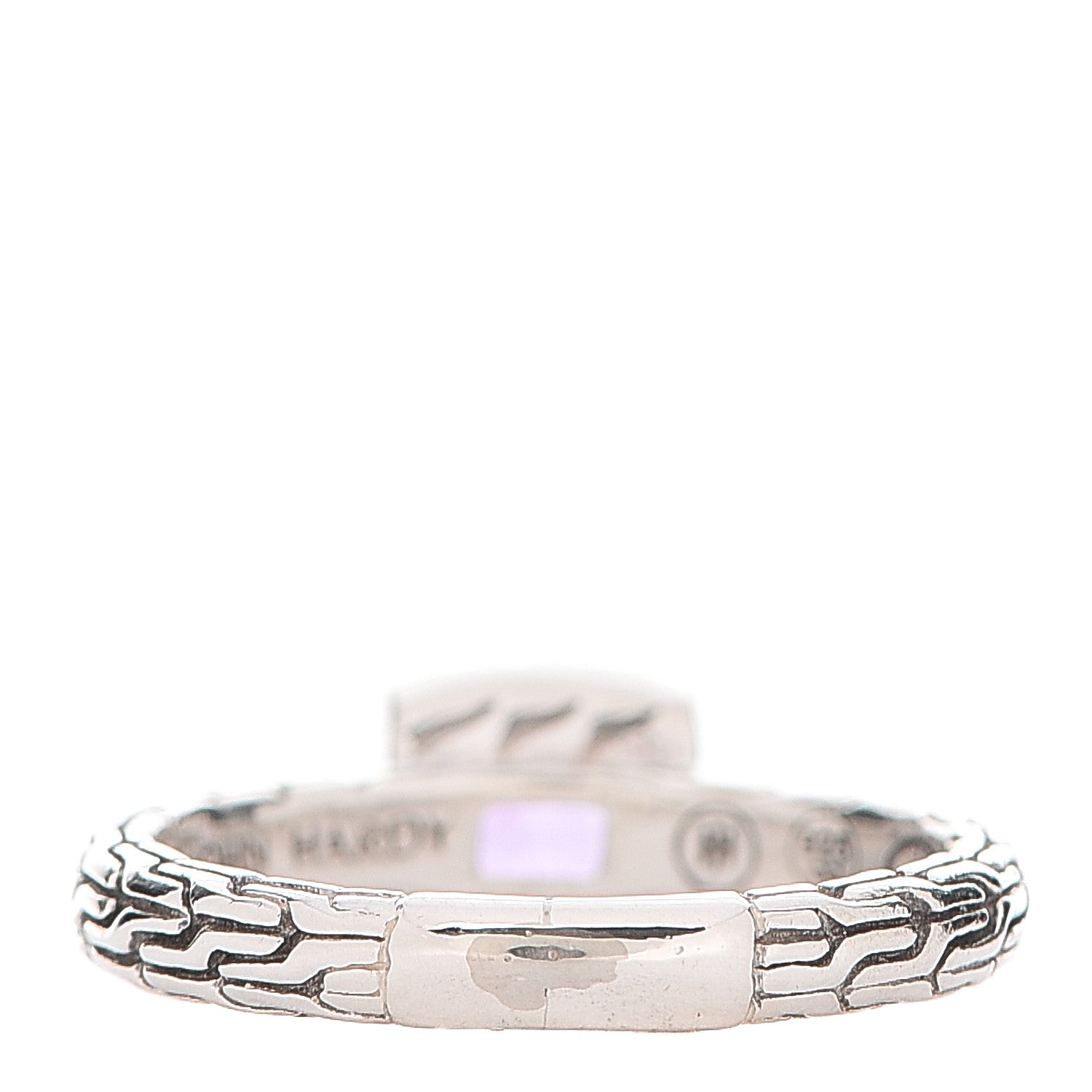 John Hardy Sterling Silver Amethyst Station Classic Chain Ring 49 4.75 4 of 6