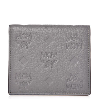 MCM Calfskin Signature Monogram Klara Bi-Fold Wallet Dove 1 of 10