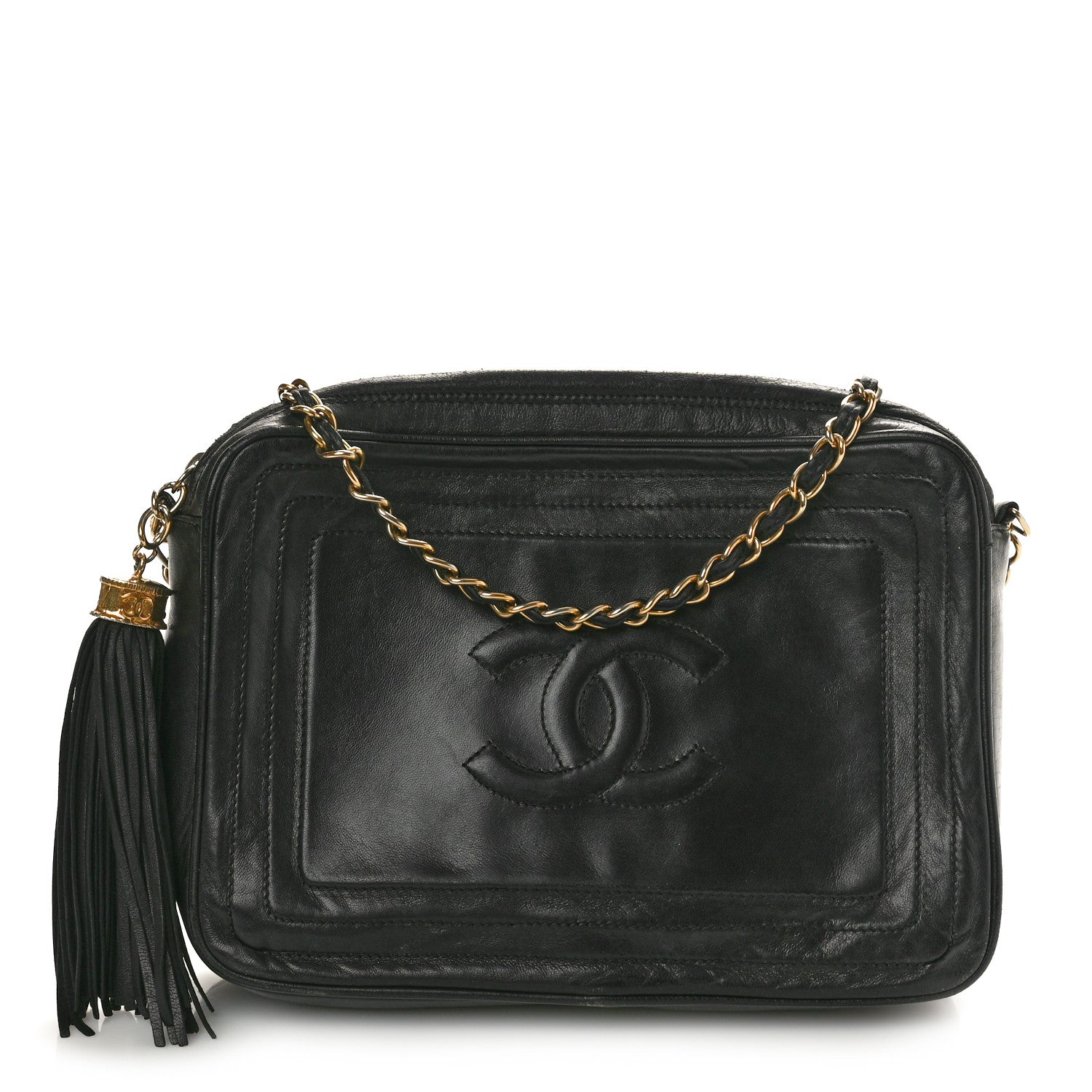 Chanel Lambskin CC Tassel Camera Case Black 1 of 12