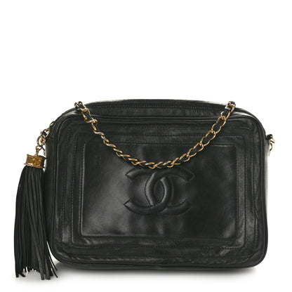 Chanel Lambskin CC Tassel Camera Case Black 1 of 12