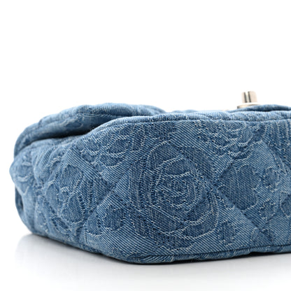 Chanel Denim Quilted Camellia Sweetheart Mini Flap Blue 9 of 10
