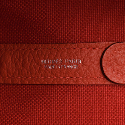 Hermes Toile Militaire Vache Country Garden Party Pockets 36 MM Rouge Tomate Capucine 6 of 15