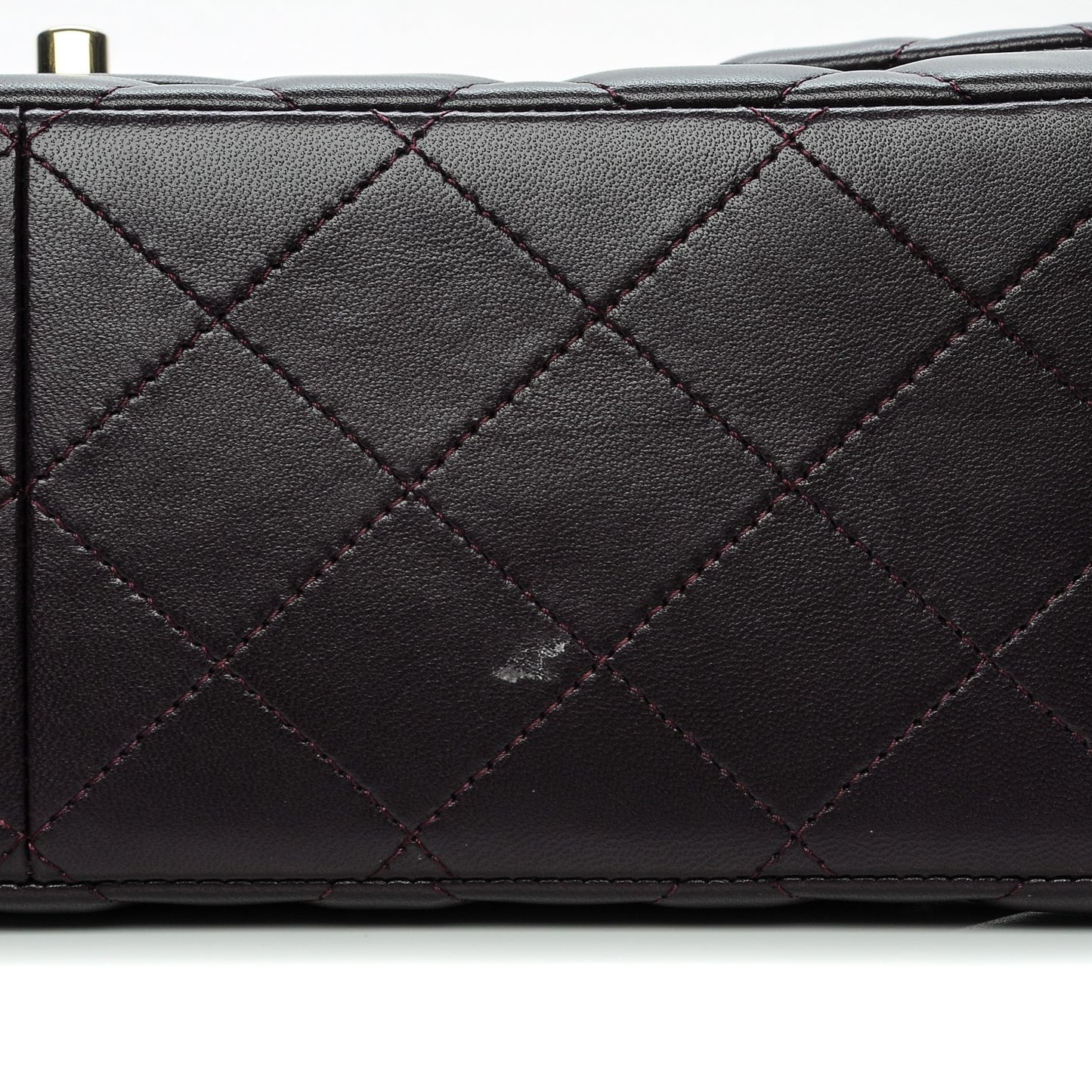 Lambskin Quilted Jumbo Double Flap Purple