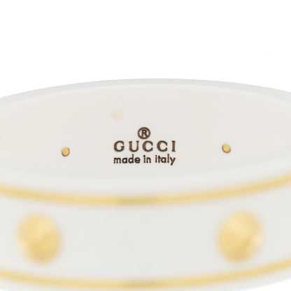 Gucci 18K Yellow Gold Ceramic Icon Band Ring 55 7.25 White 5 of 5