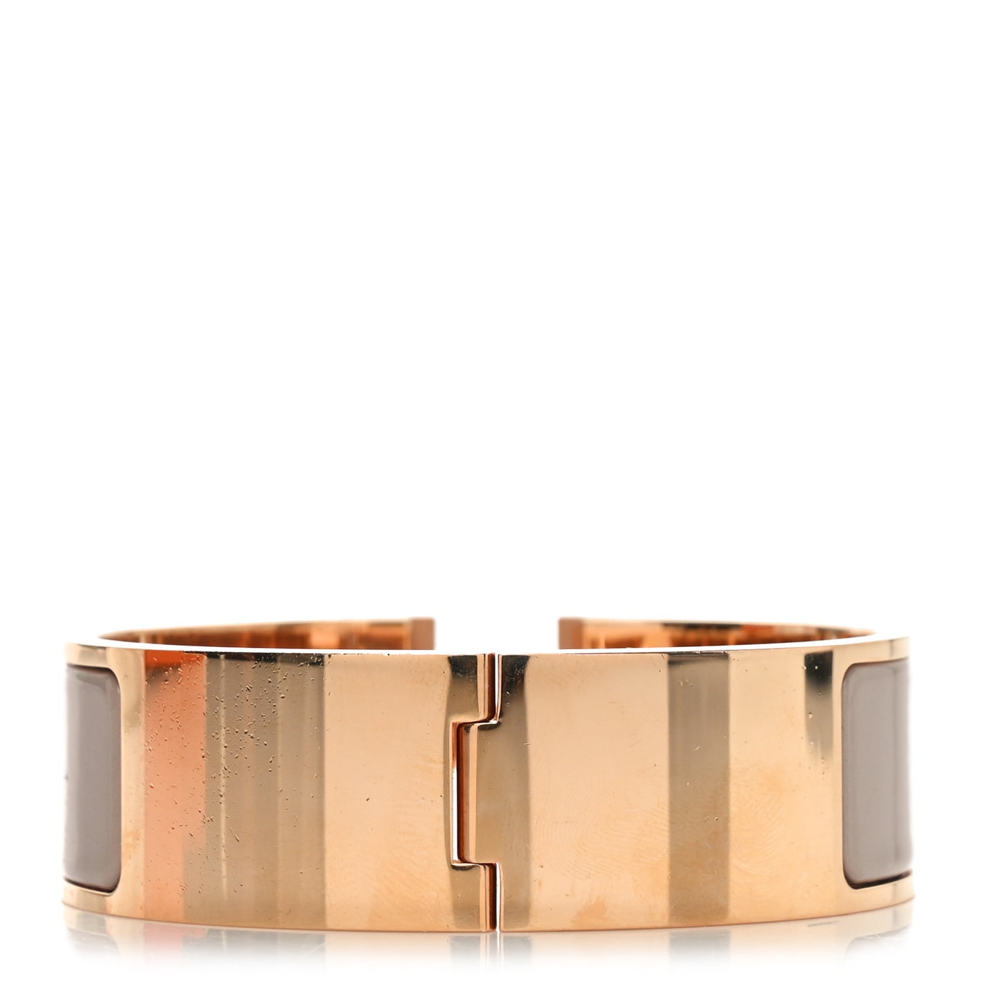 Enamel Wide Clic Clac H Bracelet GM Marron Glace