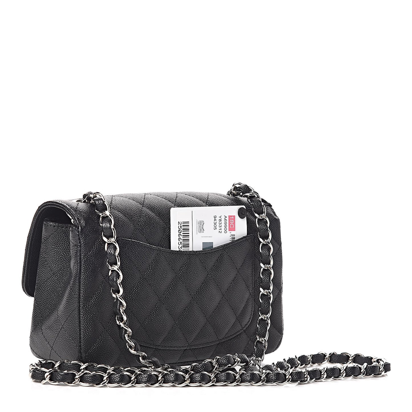 Caviar Quilted Mini Rectangular Flap Black