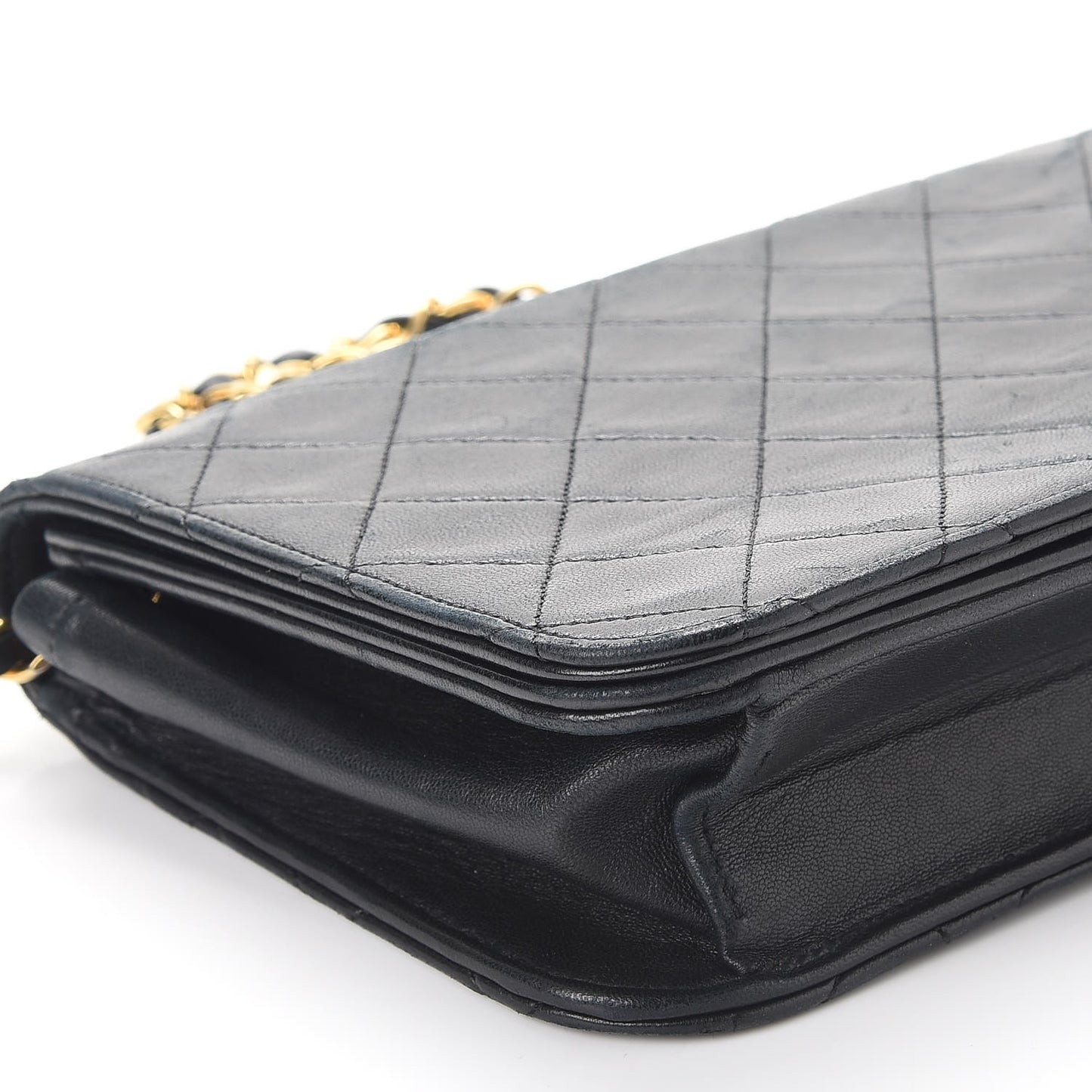 Lambskin Quilted Small Single Flap Black
