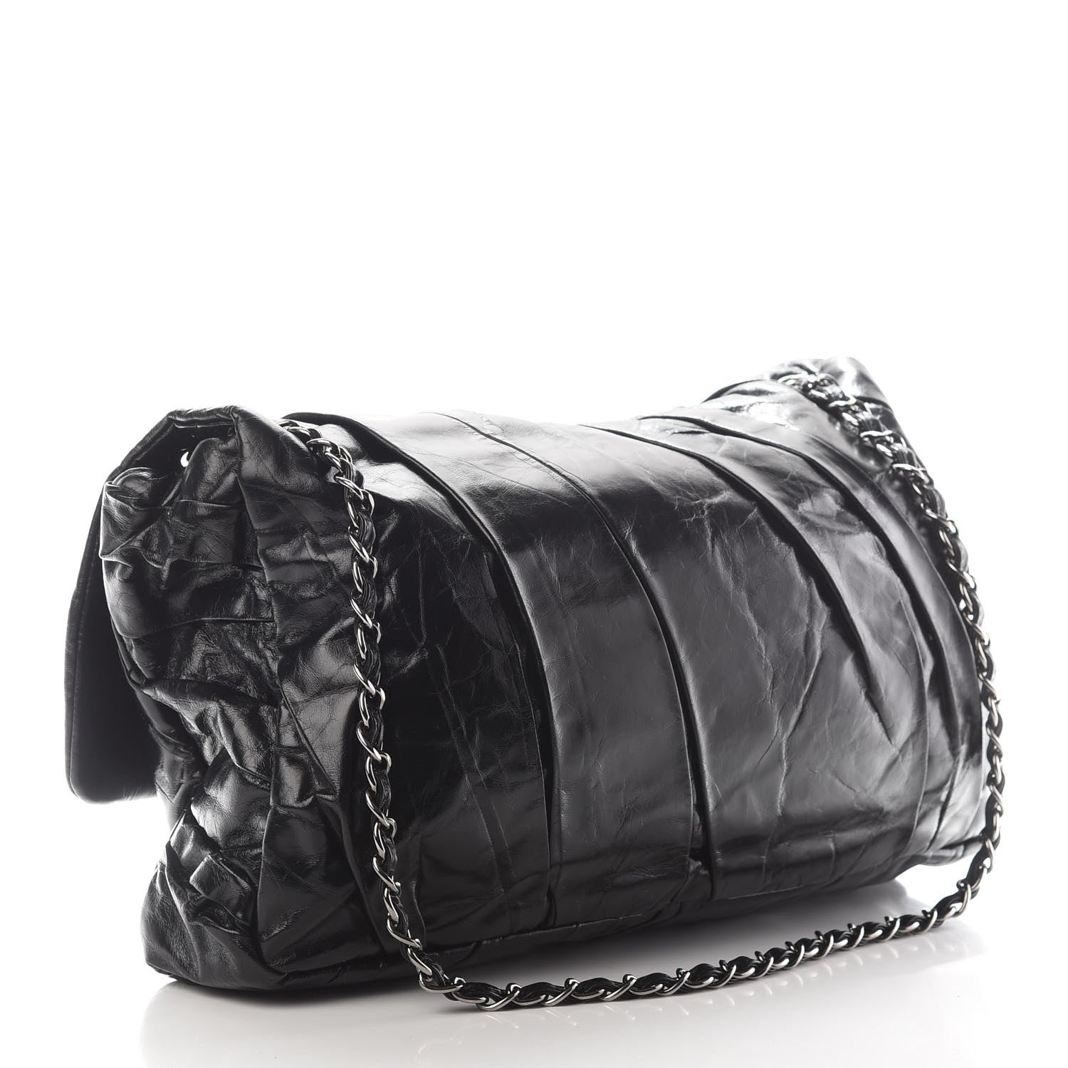Chanel Glazed Calfskin Twisted Maxi Flap Black 3 of 9