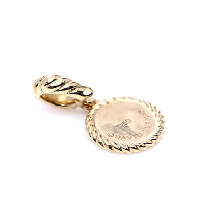 David Yurman 18K Yellow Gold Blue Sapphire Diamond Evil Eye Pendant 3 of 4