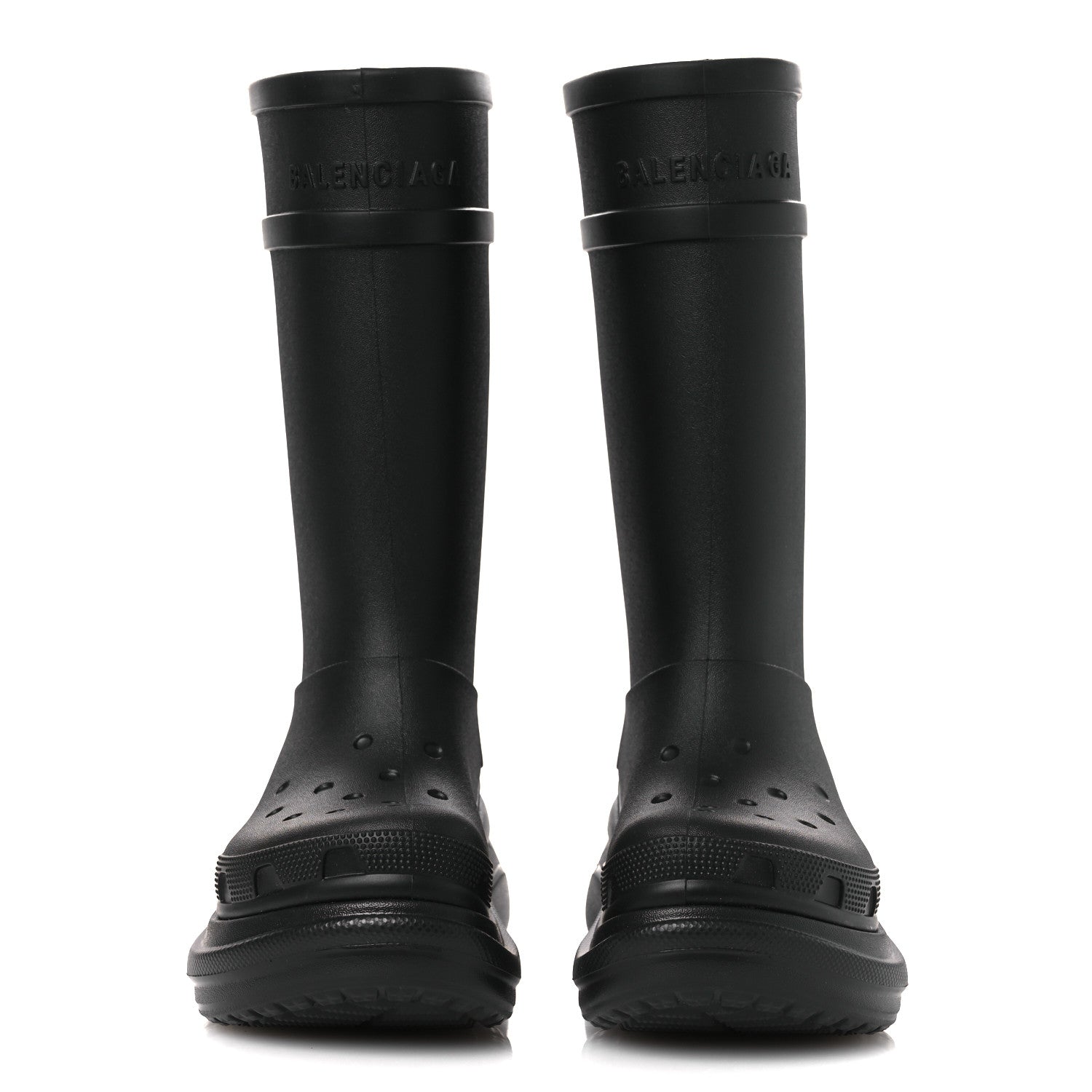 Balenciaga X CROCS Rubber Womens Rain Boots 36 Black 3 of 10