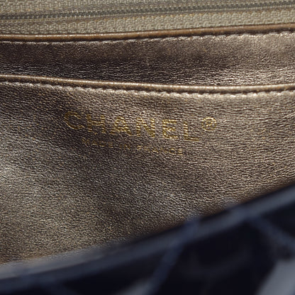 Chanel Patent Quilted Mobile Art Jumbo Single Flap Navy 6 of 17