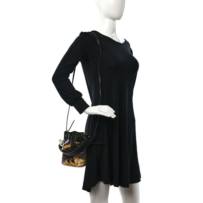 Fendi X VERSACE Silk Vitello Fendace FF Baroque Quilted Mini Mon Tresor Bucket Bag Gold Multicolor 2 of 8